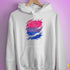 Bisexual Pride Flag Ripped Reveal Hoodie - White
