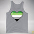 Aromantic Pride Pixel Heart Premium Tank Top - Grey Heather
