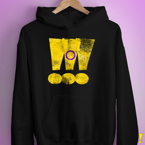 Intersex Pride Grunge Exclamation Points Hoodie - Black