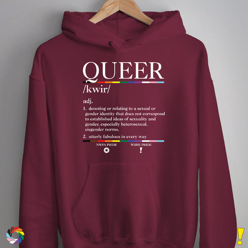 Queer Definition Hoodie - Maroon