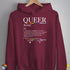 Queer Definition Hoodie - Maroon