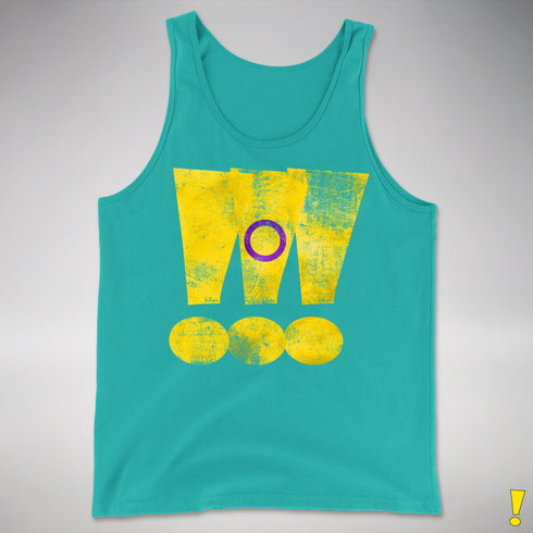 Intersex Pride Grunge Exclamation Points Premium Tank Top - Teal