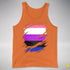 Genderfluid Pride Flag Ripped Reveal Premium Tank Top - Orange