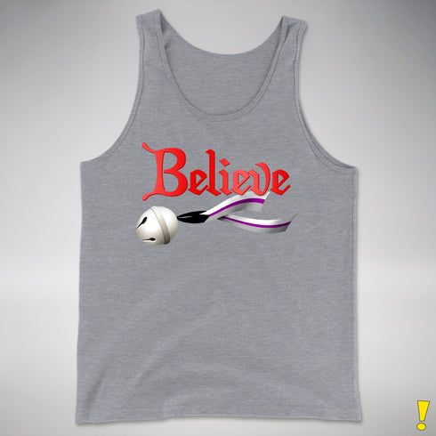 Believe Demisexual Pride Jingle Bell Premium Tank Top - Grey Heather