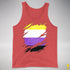 Nonbinary Pride Flag Ripped Reveal Premium Tank Top - Red Triblend