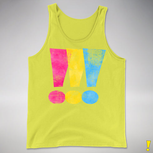 Pansexual Pride Exclamation Points Premium Tank Top - Neon Yellow