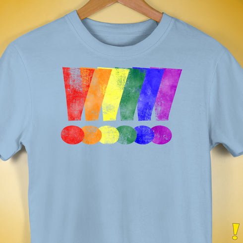 LGBTQ Pride Exclamation Points Premium Unisex T-Shirt - Baby Blue