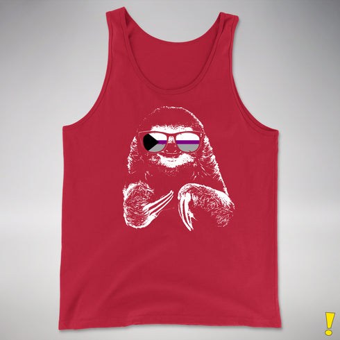 Pride Sloth Demisexual Pride Flag Sunglasses Premium Tank Top - Red