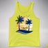 Bear Pride Hammock Summer Beach Sunset Premium Tank Top - Neon Yellow