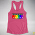 LGBTQ Pride Christmas Lights Racerback Tank - Hot Pink