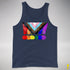 LGBTQ Progress Pride Grunge Exclamation Points Premium Tank Top - Navy