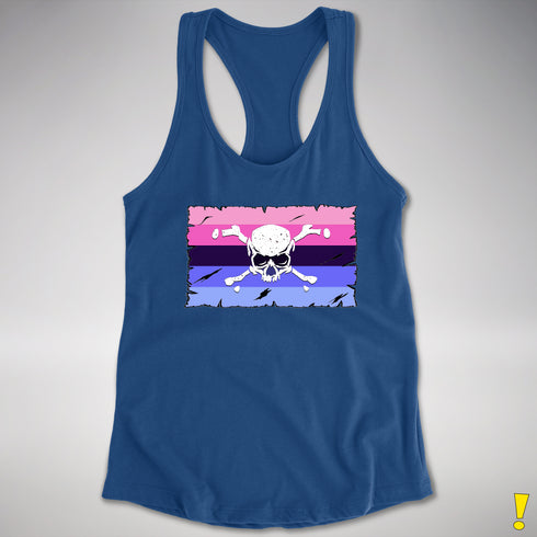 Omnisexual Pride Pirate Flag Racerback Tank - Royal