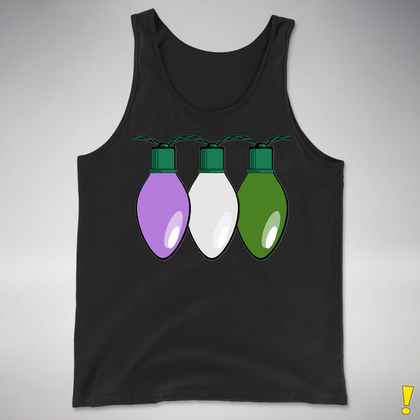 Genderqueer Pride Christmas Lights Premium Tank Top - Black