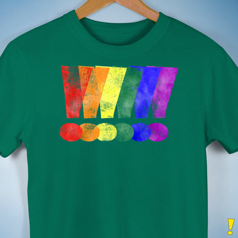 LGBTQ Pride Exclamation Points Premium Unisex T-Shirt - Kelly Green