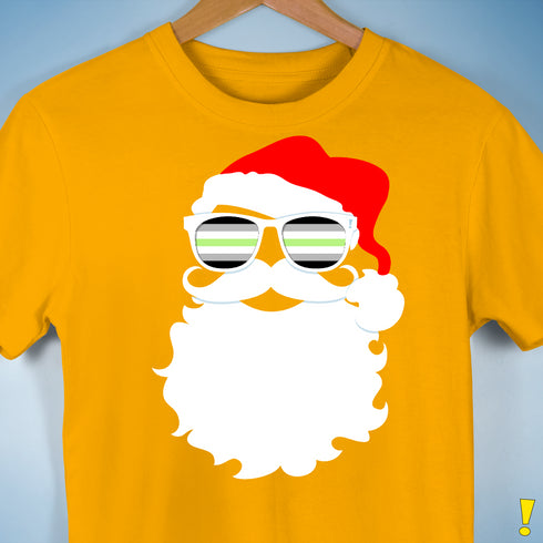 Santa’s Agender Pride Flag Shades Premium Unisex T-Shirt - Gold