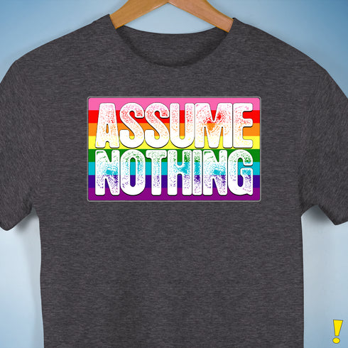 Assume Nothing Gilbert Baker Original LGBTQ Gay Pride Flag Premium - Dark Grey Heather