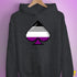 Asexual Pride 8-Bit Pixel Ace of Spades Hoodie - Dark Grey Heather