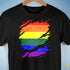 LGBTQ Pride Flag Ripped Reveal Premium Unisex T-Shirt - Black