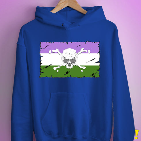 Genderqueer Pride Pirate Flag Hoodie - Royal Blue