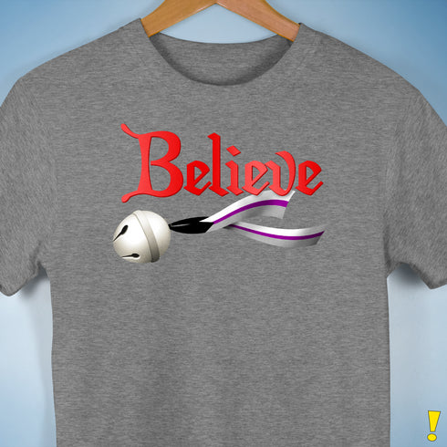 Believe Demisexual Pride Jingle Bell Premium Unisex T-Shirt - Grey Heather