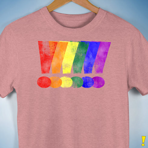 LGBTQ Pride Exclamation Points Premium Unisex T-Shirt - Mauve Heather