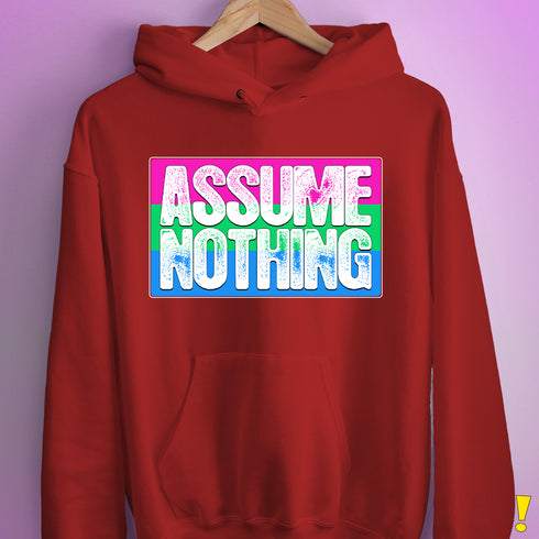 Assume Nothing Polysexual Pride Flag Hoodie - Red