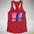 Distressed Omnisexual Pride Exclamation Points Racerback Tank - Red