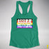 Assume Nothing Philly LGBTQ Gay Pride Flag Racerback Tank - Kelly Green