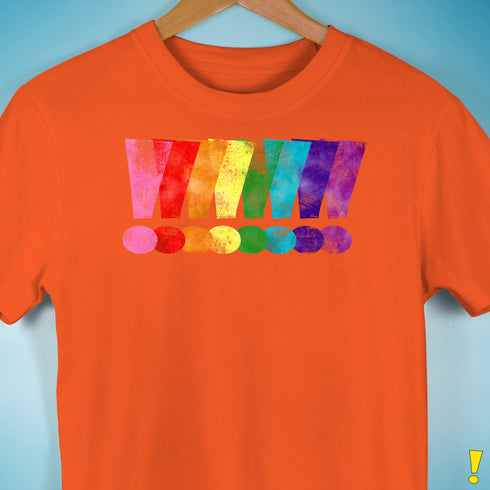 Distressed Gilbert Baker LGBTQ Pride Exclamation Points Premium - Orange