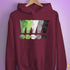 Distressed Aromantic Pride Exclamation Points Hoodie - Maroon