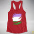Genderqueer Pride Flag Ripped Reveal Racerback Tank - Red