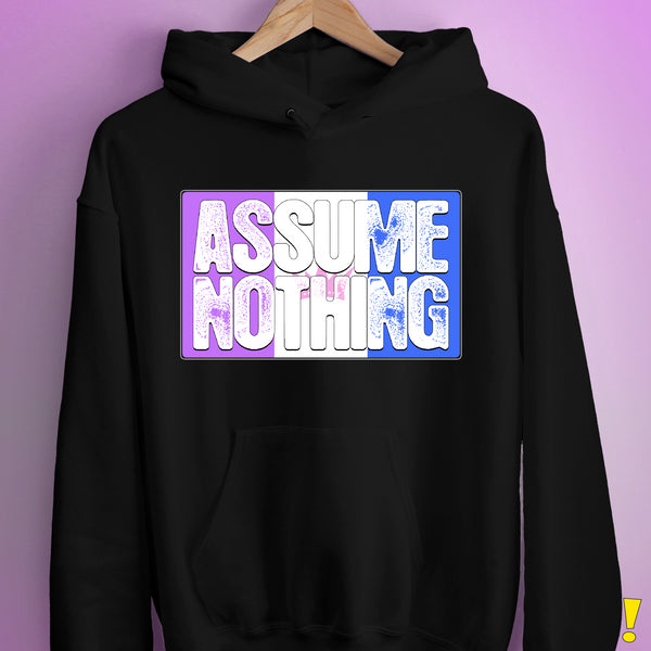 Assume Nothing Drag Pride Flag Hoodie - Black