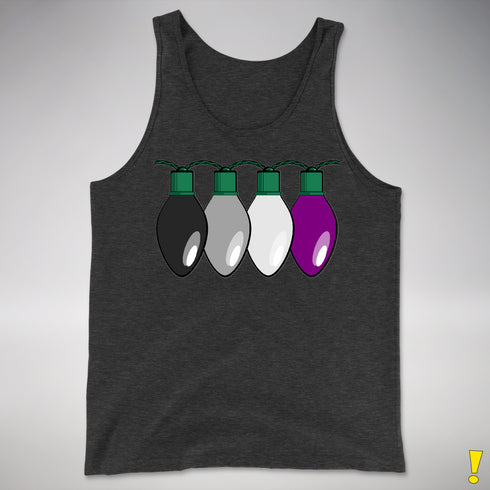 Asexual Pride Christmas Lights Premium Tank Top - Charcoal Triblend