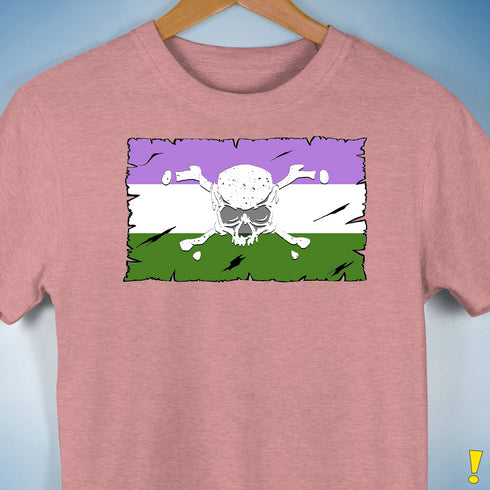 Genderqueer Pride Pirate Flag Premium Unisex T-Shirt - Mauve Heather