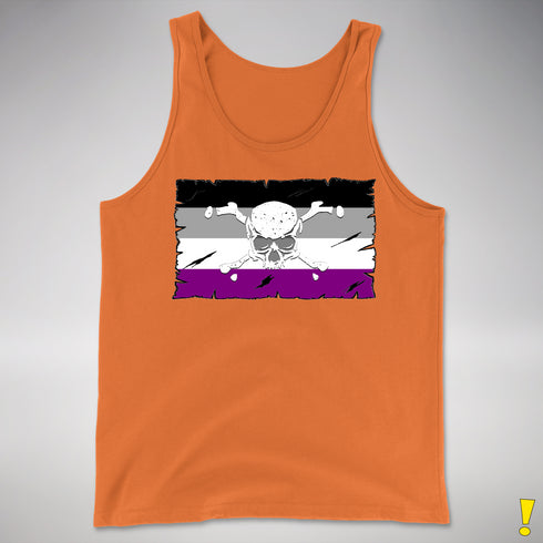 Asexual Pride Pirate Flag Premium Tank Top - Orange