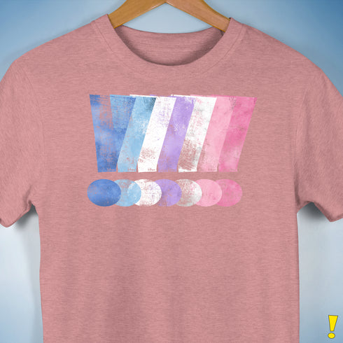 Bigender Pride Grunge Exclamation Points Premium Unisex T-Shirt - Mauve Heather