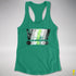 Agender Pride Grunge Exclamation Points Racerback Tank - Kelly Green