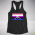 Genderfluid Pride Pirate Flag Racerback Tank - Black