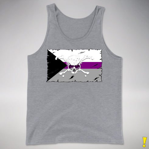 Demisexual Pride Pirate Flag Premium Tank Top - Grey Heather