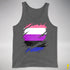 Genderfluid Pride Flag Ripped Reveal Premium Tank Top - Deep Heather