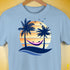 Genderfluid Pride Hammock Summer Beach Sunset Premium Unisex T-Shirt - Baby Blue