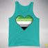 Aromantic Pride 8-Bit Pixel Heart Premium Tank Top - Teal