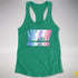 Bigender Pride Grunge Exclamation Points Racerback Tank - Kelly Green
