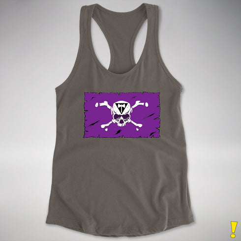 Lesbian Labrys Pride Pirate Flag Racerback Tank - Dark Grey