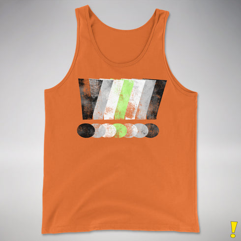 Agender Pride Grunge Exclamation Points Premium Tank Top - Orange