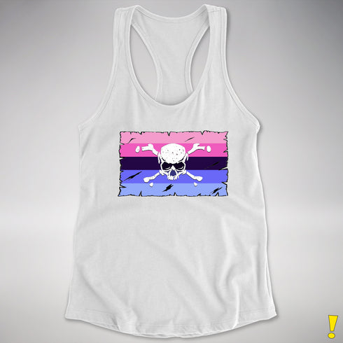 Omnisexual Pride Pirate Flag Racerback Tank - White