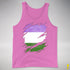 Genderqueer Pride Flag Ripped Reveal Premium Tank Top - Neon Pink