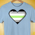 Agender Pride 8-Bit Pixel Heart Premium Unisex T-Shirt - Baby Blue