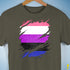 Genderfluid Pride Flag Ripped Reveal Premium Unisex T-Shirt - Army