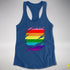 Original Gilbert Baker LGBTQ Gay Pride Flag Ripped Reveal Racerback - Royal